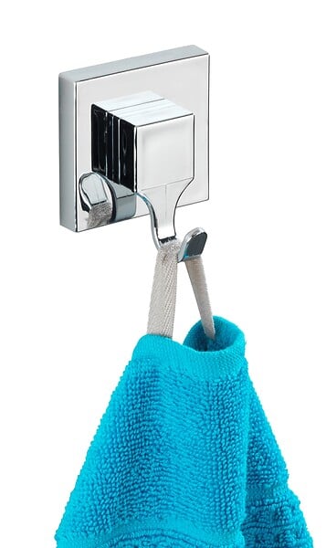 WENKO - Crochet mural ABS Vacuum-Loc Quadro Chrome lot de 2 - large
