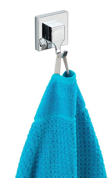 WENKO - Crochet mural ABS Vacuum-Loc Quadro Chrome lot de 2 - large