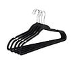 WENKO - Cintre floqué - Velours - Lot de 5 - Noir - Antidérapant - vignette