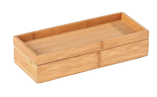 WENKO - Boîte de rangement bambou - Terra - 24 x 5,5 x 10cm - large