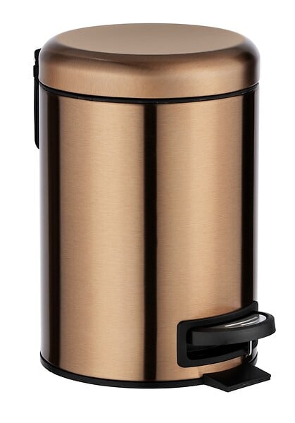 WENKO - Poubelle à pédale inox Leman Cuivre 3L - large