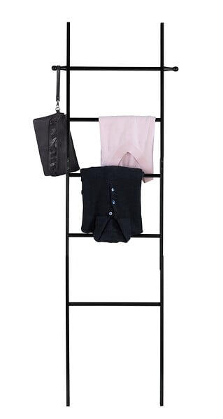 WENKO - Porte-serviettes sur pied - Bambou - Suri - Noir - 5 barres - large
