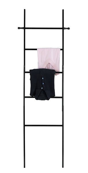 WENKO - Porte-serviettes sur pied - Bambou - Suri - Noir - 5 barres - large