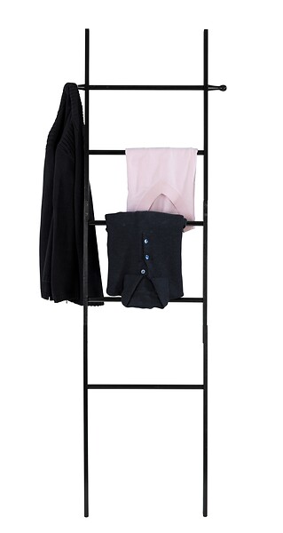 WENKO - Porte-serviettes sur pied - Bambou - Suri - Noir - 5 barres - large