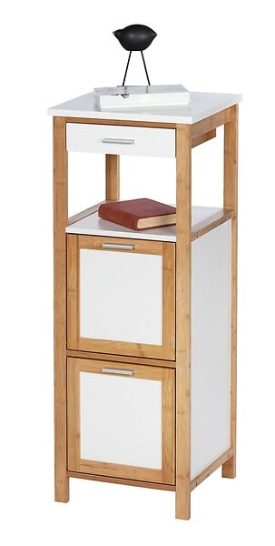WENKO - Étagère 2 compartiments avec tiroir Finja - L.34xH.89xP.30cm - large