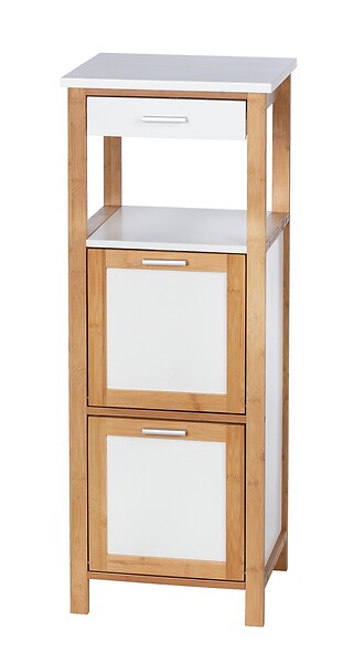 WENKO - Étagère 2 compartiments avec tiroir Finja - L.34xH.89xP.30cm - large