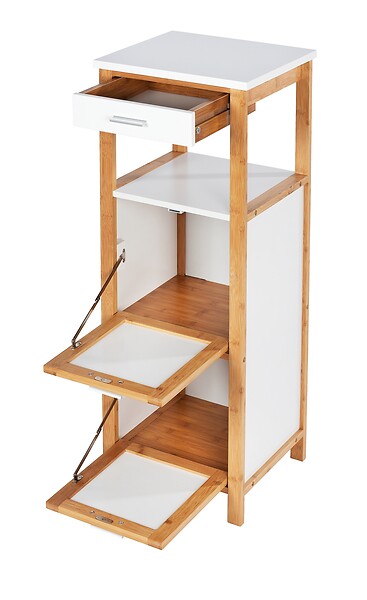 WENKO - Étagère 2 compartiments avec tiroir Finja - L.34xH.89xP.30cm - large