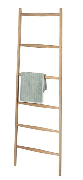 WENKO - Échelle porte-serviettes Acina - Bois d'acacia - 6 barres - large