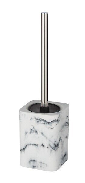 WENKO - Brosse WC - Polyrésine effet marbre - Desio - Noir - large