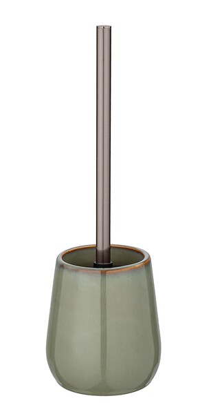 WENKO - Brosse WC céramique Sirmione - Vert - tête interchangeable - large