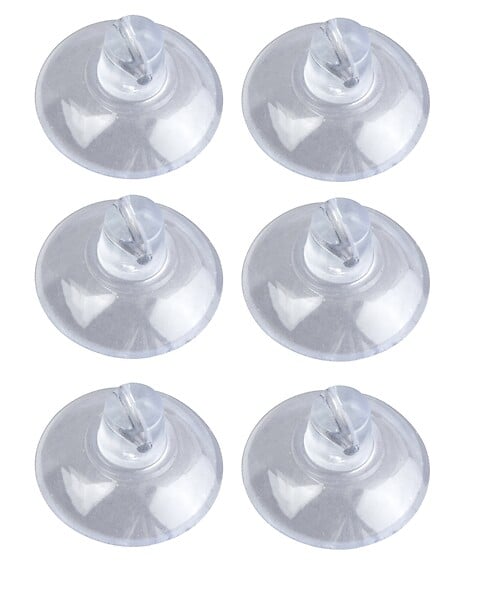 WENKO - Crochets à ventouse transparents pour décorations - lot de 6 - large