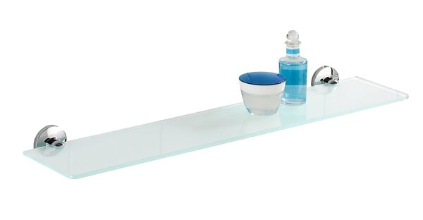 WENKO - Tablette en verre Cuba - Verre satiné - Gris - 60cm - large