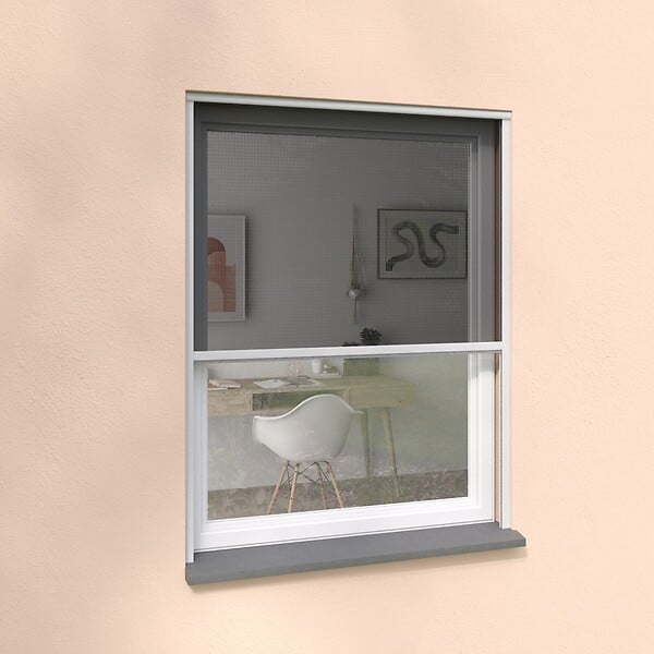 MOUSTIKIT - Moustiquaire enroulable fenêtre - Verticale - Alu - Blanc - 150x160cm - large