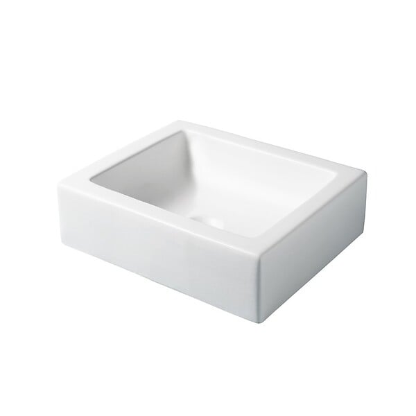 PLANETE BAIN - Vasque à poser carrée en céramique blanc - large