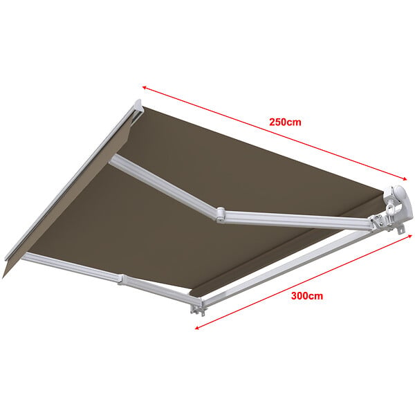 COTE STORE - Store banne manuel 3 x 2,5 m Monobloc pour terrasse - Taupe - large