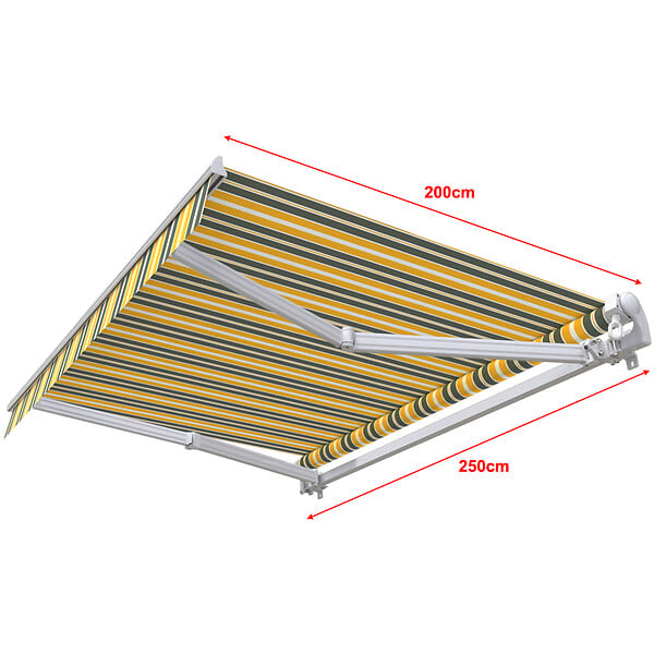 COTE STORE - Store banne manuel 2,5 x 2 m Monobloc pour terrasse - Gris jaune - large
