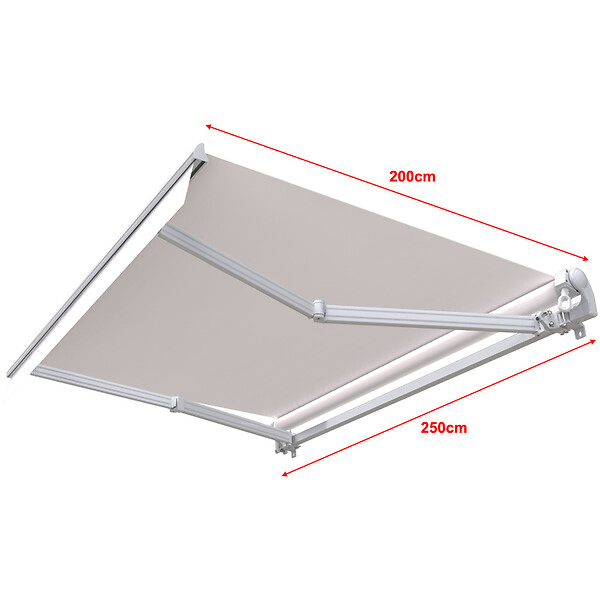 COTE STORE - Store banne manuel 2,5 x 2 m Monobloc pour terrasse - Écru - large