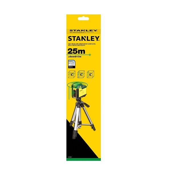 STANLEY - Kit niveau laser 360° CROSS360 vert - Portée 25 m - large