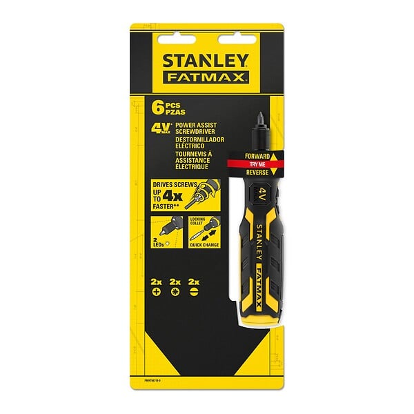 STANLEY Fatmax - Tournevis électrique 4V - Lithium-ion 1.5Ah - 360 tr/min - large