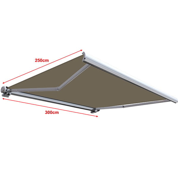 COTE STORE - Store banne coffre intégral 3 x 2,5 m motorisé et manuel extérieur pour terrasse - Taupe - large