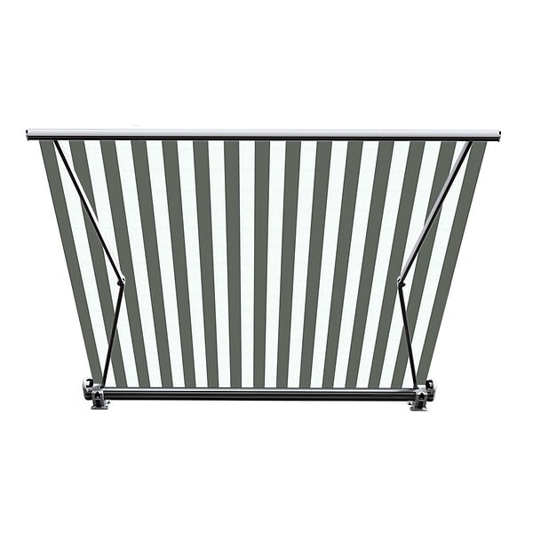 COTE STORE - Store banne coffre intégral 3 x 2,5 m motorisé et manuel extérieur pour terrasse - Blanc gris - large
