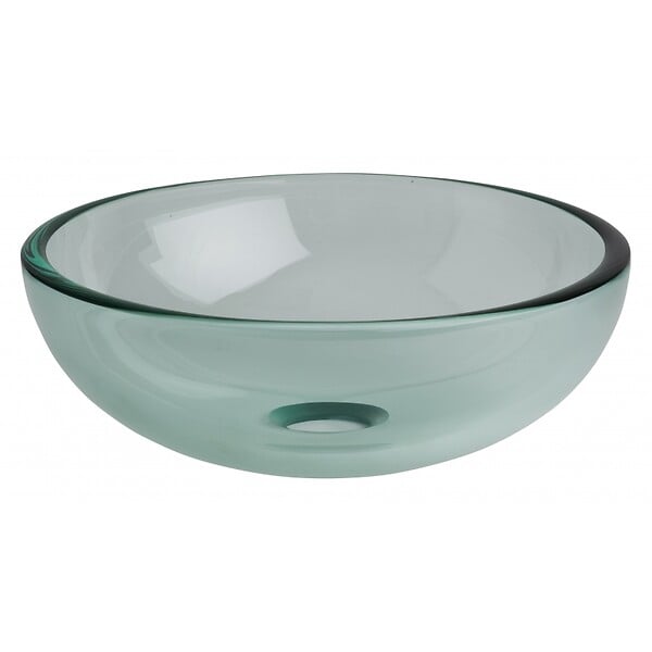 PLANETE BAIN - Vasque à poser ronde petit diamètre 31 cm en verre transparent - large