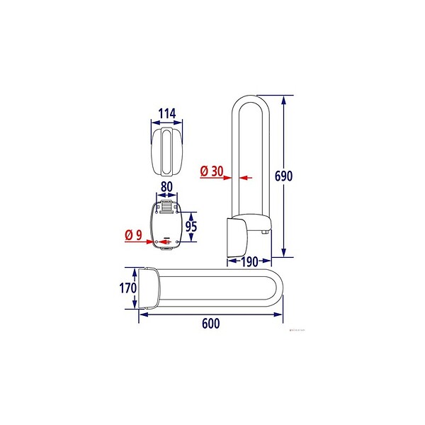 PELLET - Barre Relevable Ø 30 Mm Blanche - large