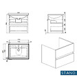 STANO - Meuble salle de bain design simple vasque MESSINA largeur 60 cm noyer - vignette