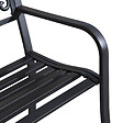 OUTSUNNY - Banc de jardin terrasse en acier fonte noir 3 places 127 x 60 x 87 cm charge max 220 Kg - vignette