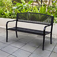 OUTSUNNY - Banc 3 places de jardin terrasse style contemporain 127L x 60l x 87H cm métal époxy anticorrosion noir - vignette