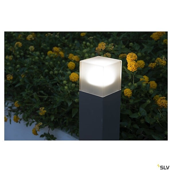 SLV - Borne extérieure SLV GRAPHIT 60, carré, anthracite, E27, 11W - Hauteur 60 cm - large