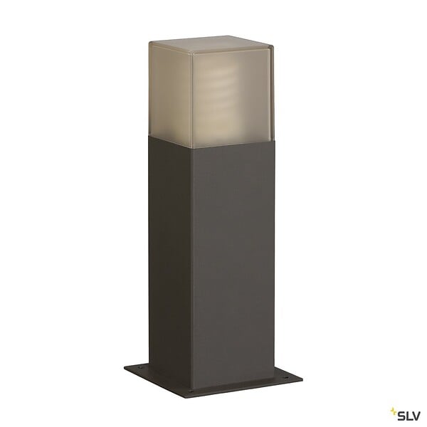 SLV - Borne extérieure SLV GRAPHIT 30, carré, anthracite, E27, 11W - Hauteur 30 cm - large