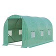 OUTSUNNY - Serre de jardin tunnel 8 m² 4L x 2l x 1,9H m acier galvanisé renforcé diamètre 2,4 cm + PE haute densité fenêtres porte vert - vignette