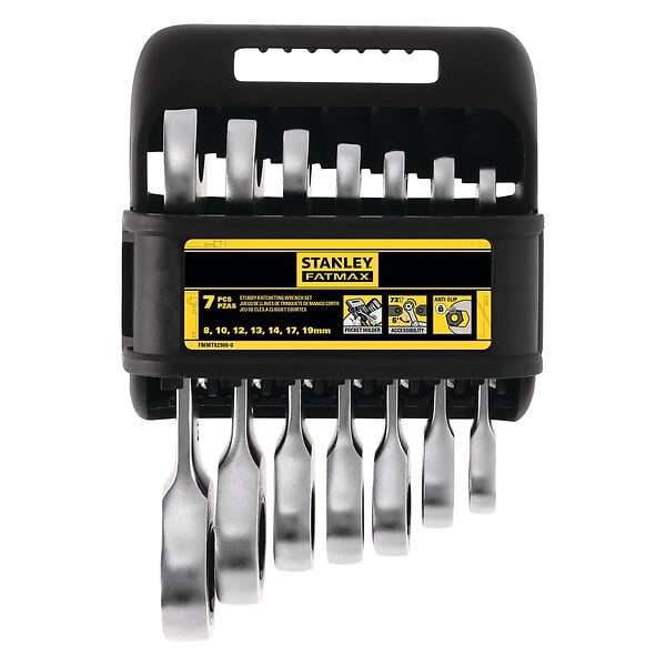 STANLEY Fatmax - Clés mixtes à cliquet - Jeu de 7 pièces - 8 à 19mm - large