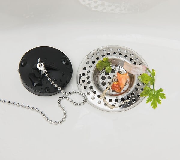 WENKO - Tamis d'évier en inox - Argent - Lot de 2 - Diam.7cm - large
