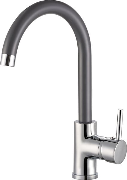 ROUSSEAU - Mitigeur évier Ilo - Gris et chrome - H.33.4xL.18.8cm - large