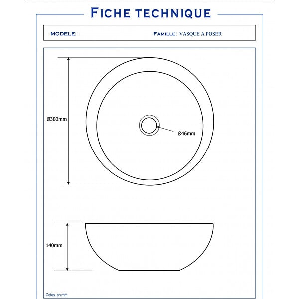 PLANETE BAIN - Vasque à poser bol design blanche - large