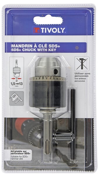 TIVOLY - Mandrin à clé SDS+ - 1,5 à 13mm - Pour perforateur - large