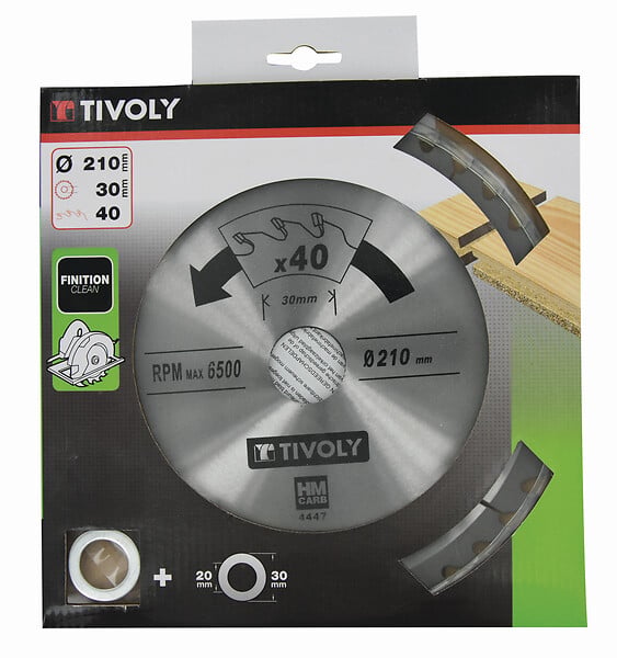 TIVOLY - Lame scie circulaire - 20 dents - 210x30x40t - large