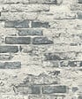 GRANDECO - Papier peint brique - Bleu-gris - L.10,05xl.0,53m - vignette