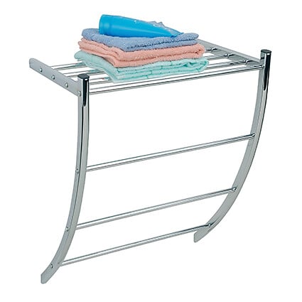 MSV - MSV Porte Serviettes & étagère murale en Acier Chromé - large