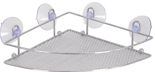 MSV - Étagère d'angle de douche - Acier chromé - MSV - 27x17x4cm - large