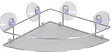 MSV - Étagère d'angle de douche - Acier chromé - MSV - 27x17x4cm - vignette