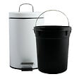 MSV - MSV Poubelle à pédale Inox 3L Blanc - vignette