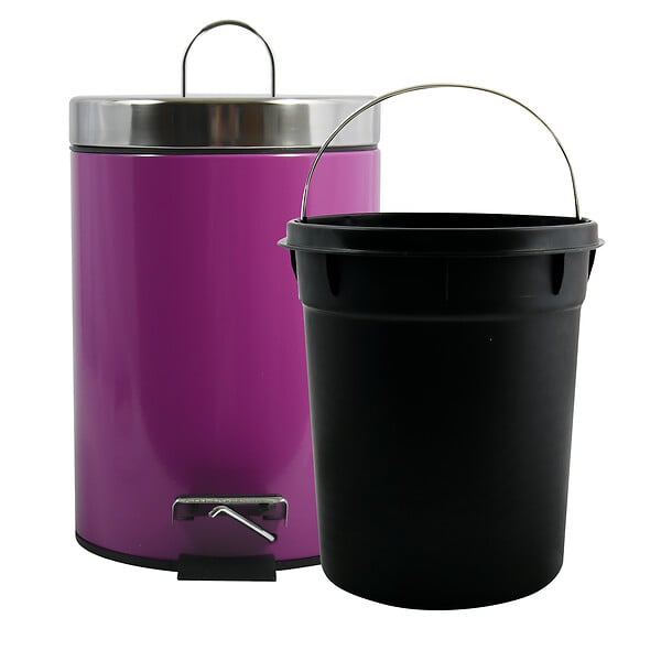 MSV - MSV Poubelle à pédale Inox 3L Violet - large