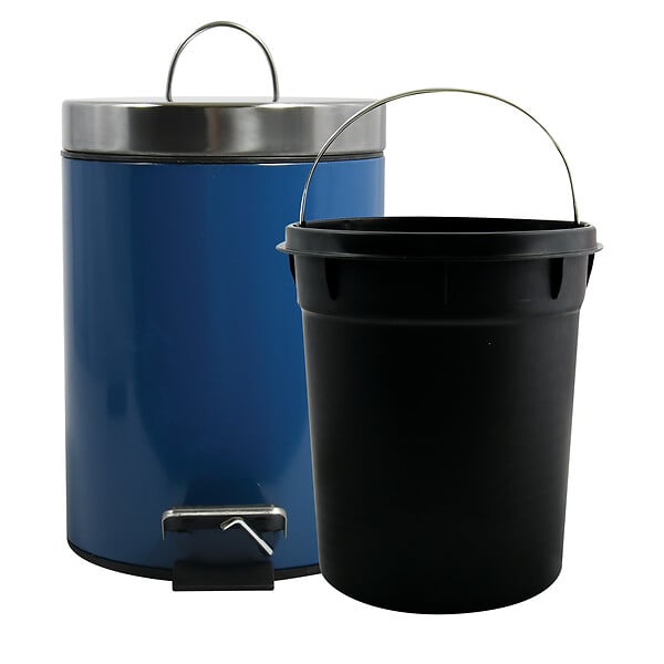 MSV - MSV Poubelle à pédale Inox 3L Bleu - large