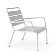 OVIALA - Fauteuil de jardin bas relax acier blanc - Palavas - vignette