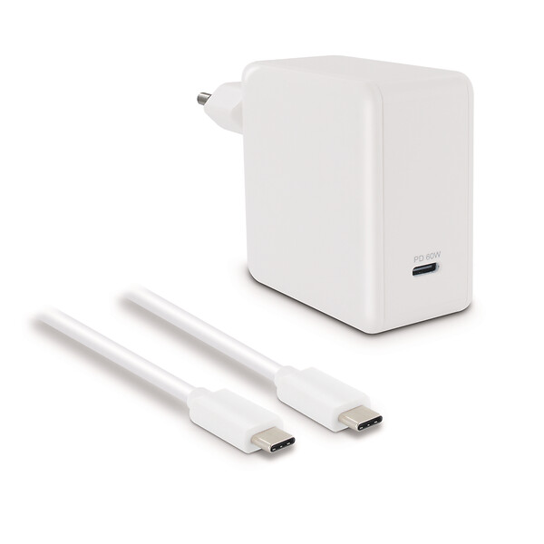 METRONIC - Chargeur secteur USB-C 60W - Power Delivery 3.0 - Blanc - large