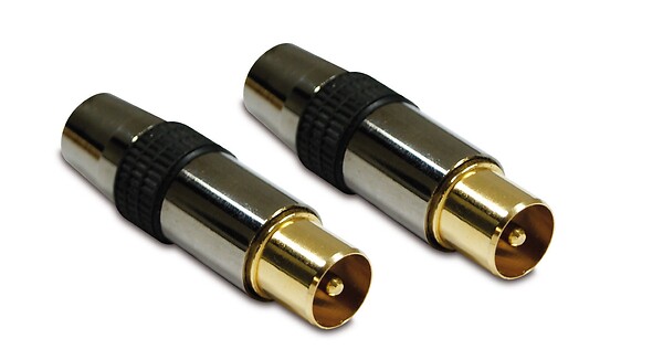 METRONIC - Fiche TV premium -lot de 2- dorée blindée 9.52mm mâle - large