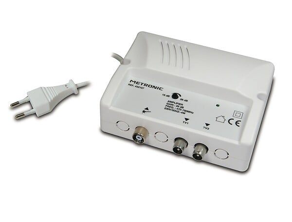 METRONIC - Amplificateur TV intérieur UHF - 26dB réglable - filtre 4G - large